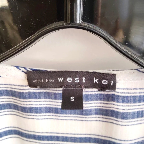 West Kei Striped Blouse Top / Blue & White / Size Small - Picture 5 of 6